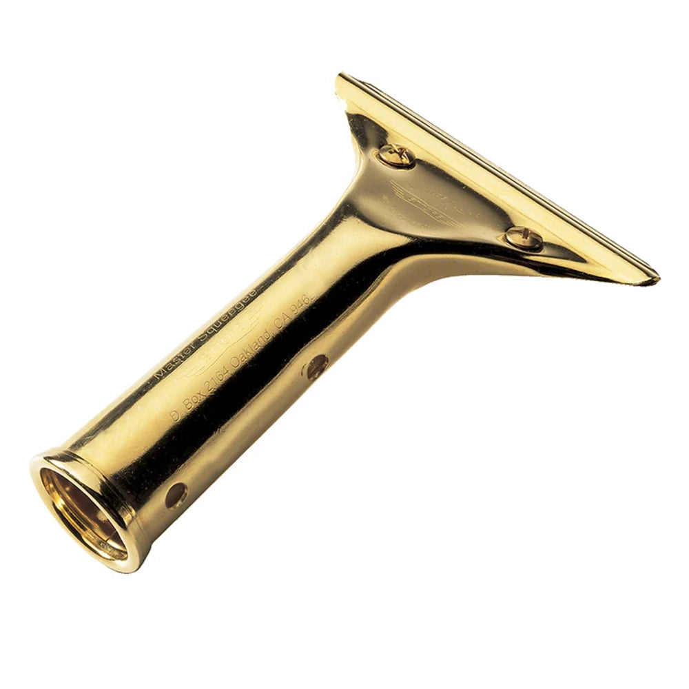 Gold squeegee handle on a white background