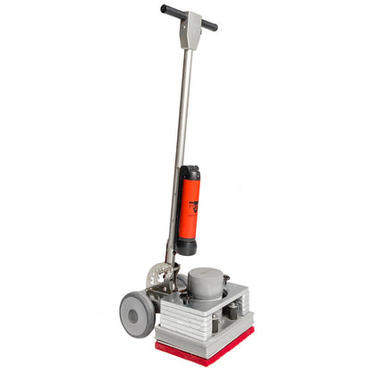 Excentr 30-20+B Floor Scrubber Polisher machine with a red pad and gray handle on a white background