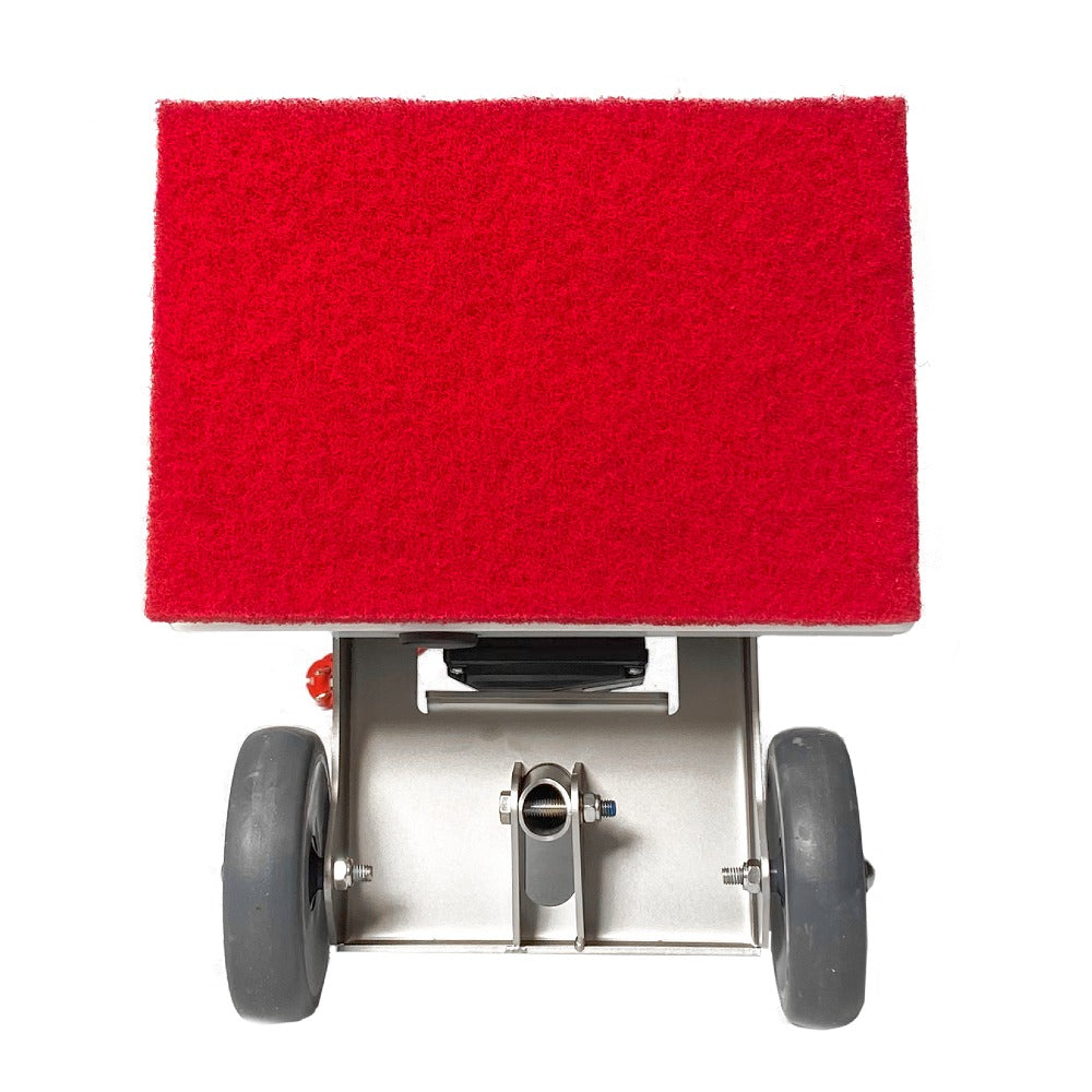 Excentr 30-20+B Floor Scrubber Polisher with red rectangular pad on a white background
