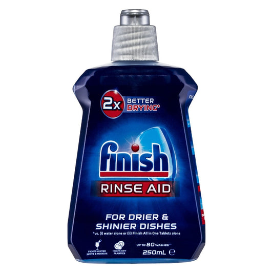 Finish Rinse Aid bottle on a white background