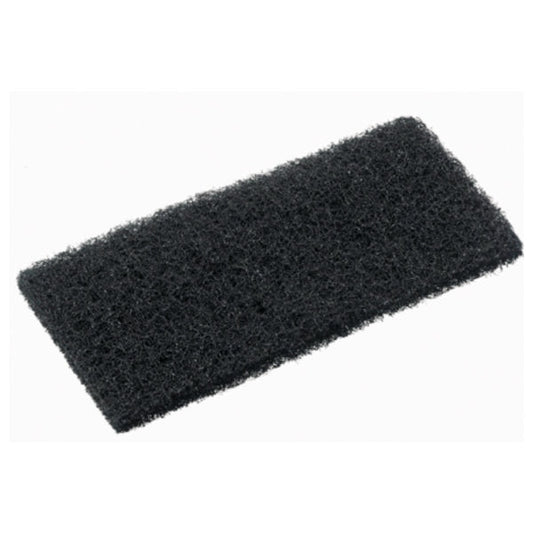 Black scrubber pad on a white background