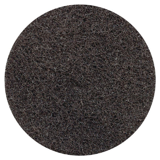 Round black floor pad on a white background