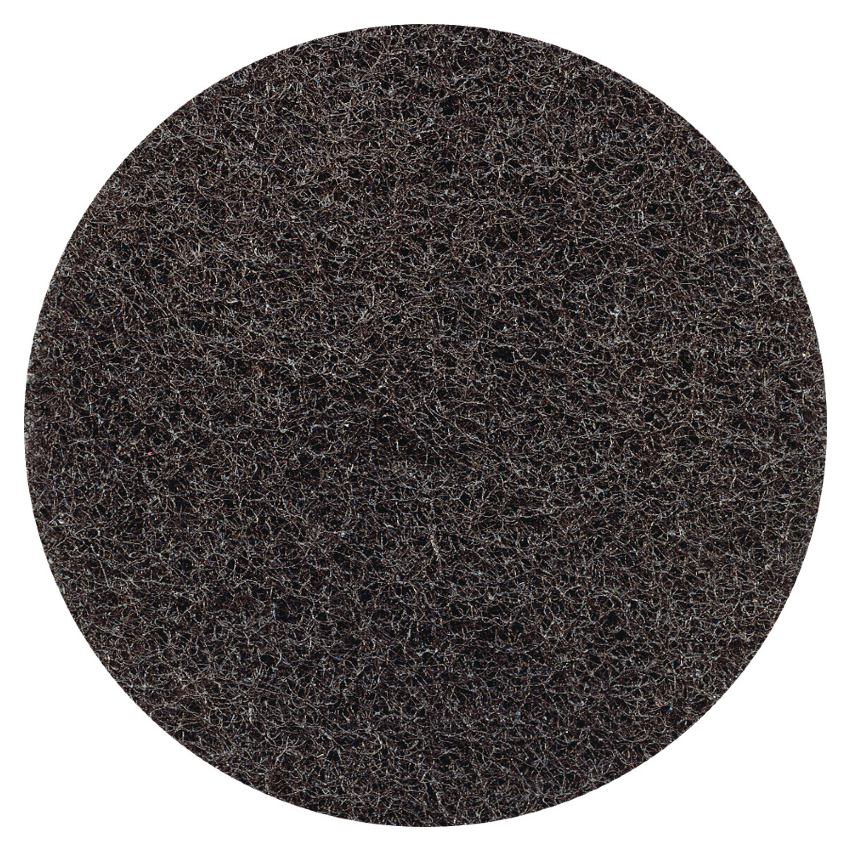 Round black floor pad on a white background