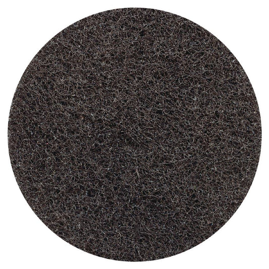 Round black floor pad on a white background