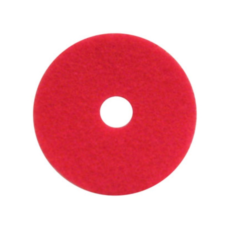 Red polishing pad on a white background