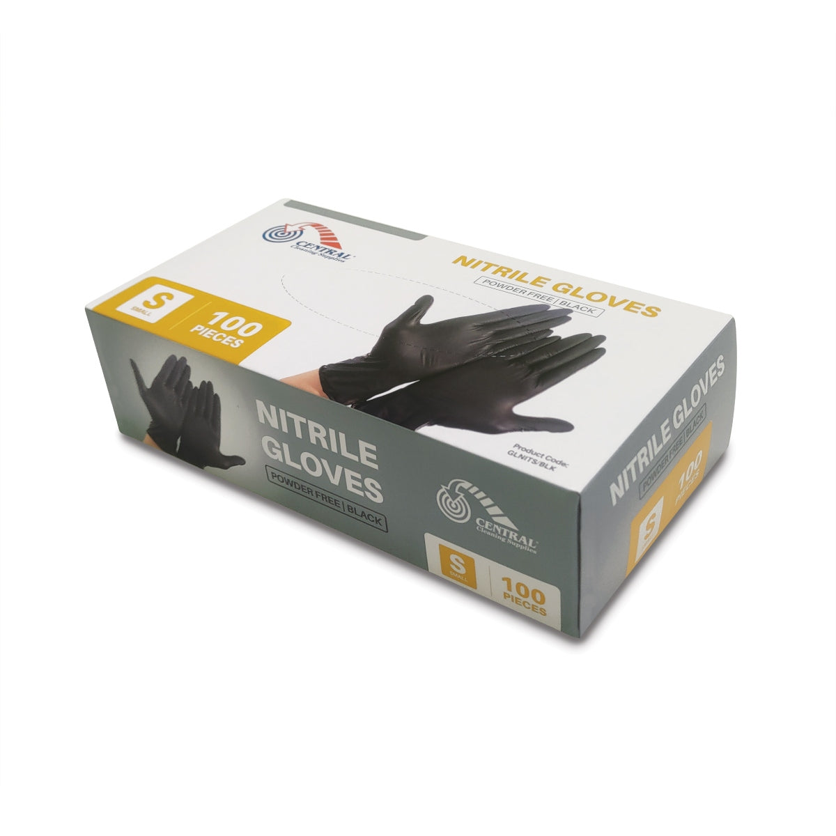 Box of nitrile gloves with a white background