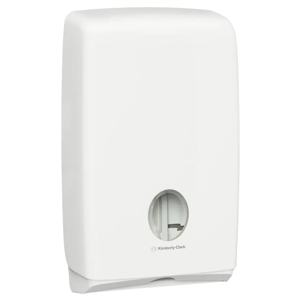 White paper towel dispenser on a white background