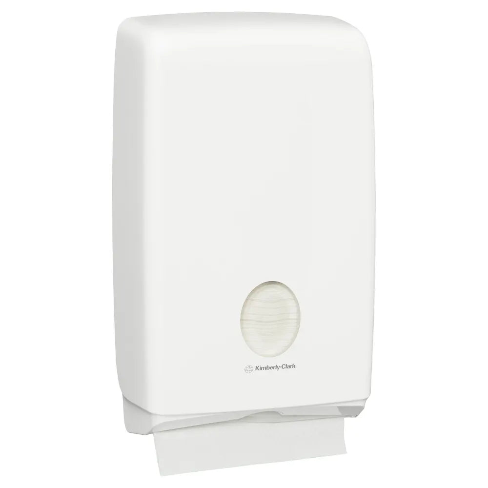 White paper towel dispenser on a white background