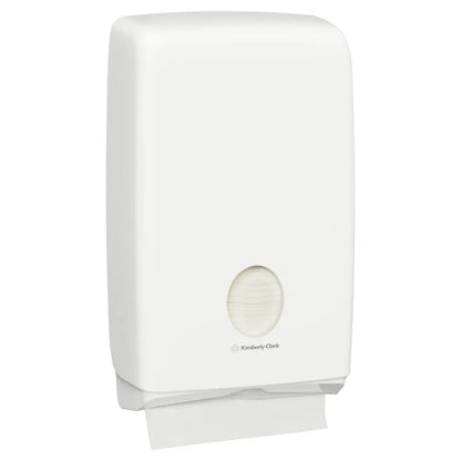White paper towel dispenser on a white background
