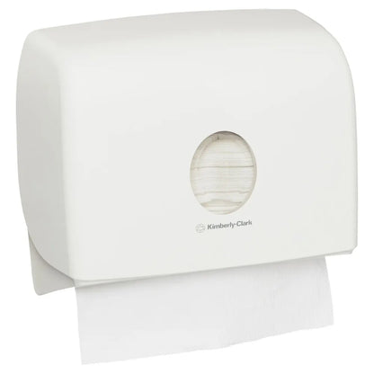 White paper towel roll with Kimberly-Clark logo on a white background