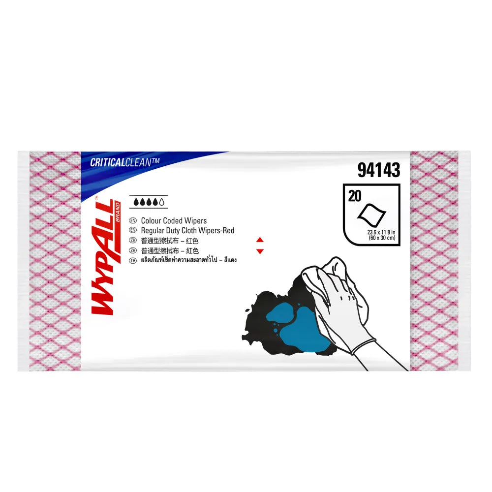 Kimberley-Clarke Workforce Wipes Wypall 60x30cm Red Single