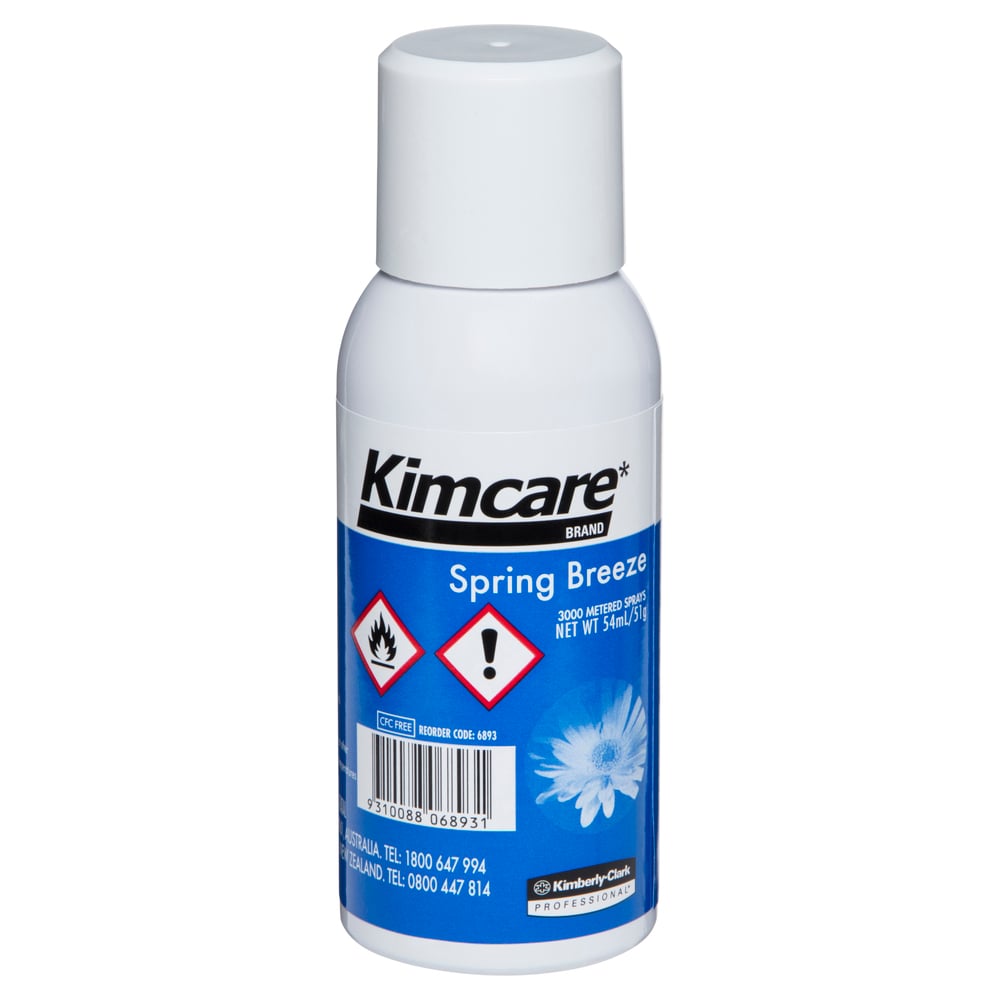 Kimcare Spring Breeze air freshener spray bottle on a white background