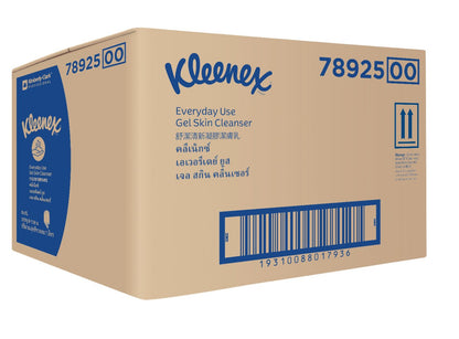 Kleenex box of Everyday Use Gel Skin Cleanser on a white background