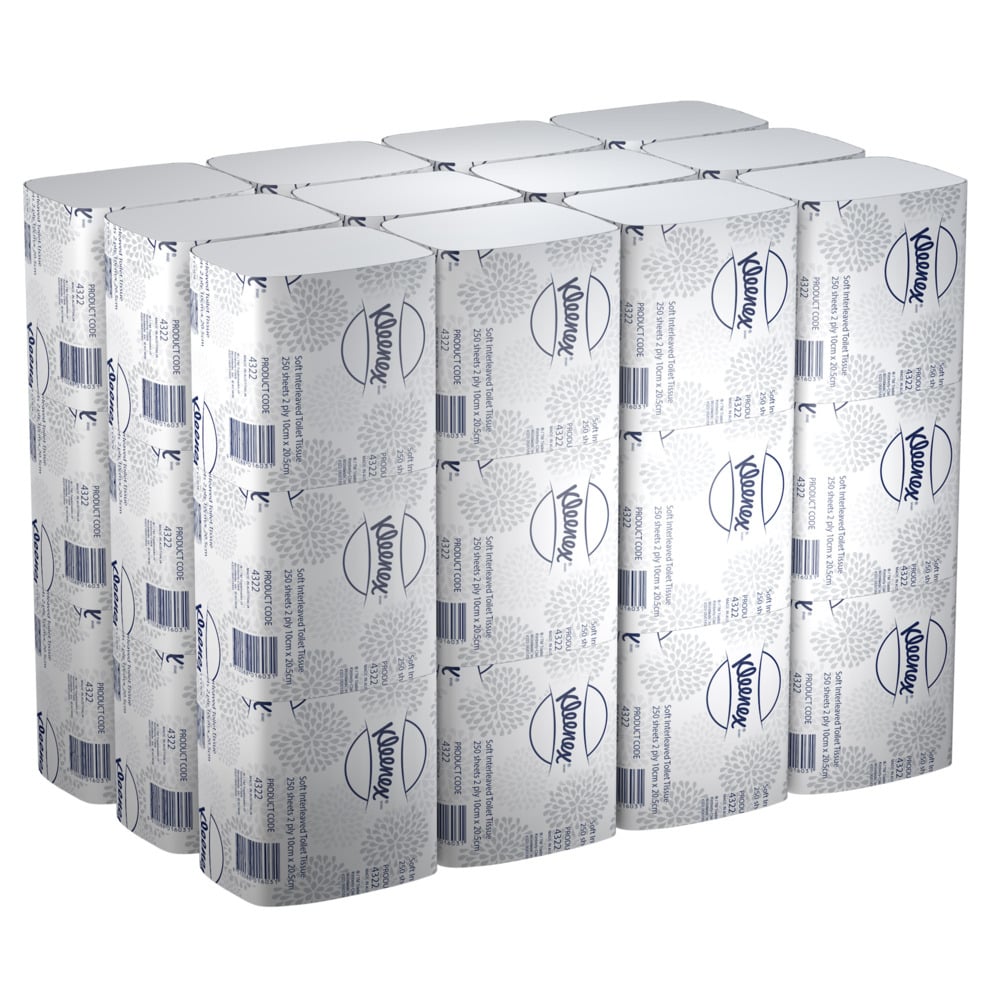 Multiple boxes of Kleenex facial tissue on a white background