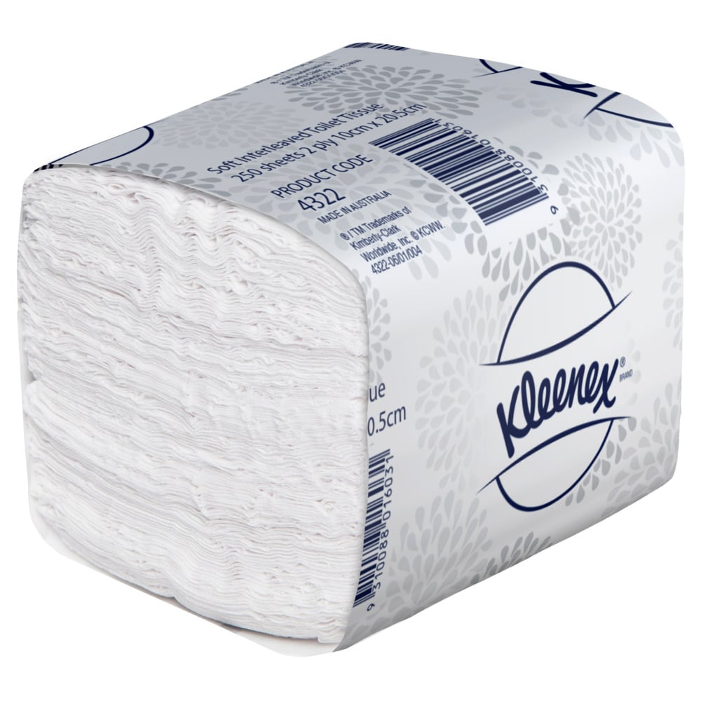 Kleenex tissue paper package on a white background