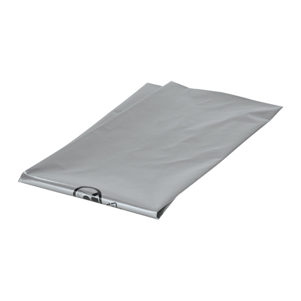 Gray plastic liner on a white background