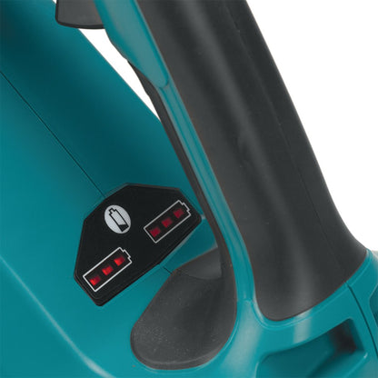 Makita Turbo Leaf Blower with battery indicator on a white background