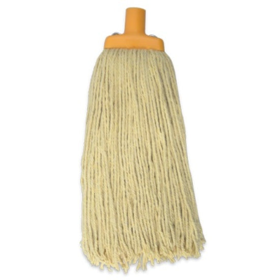 Mop head with yellow handle on a white background