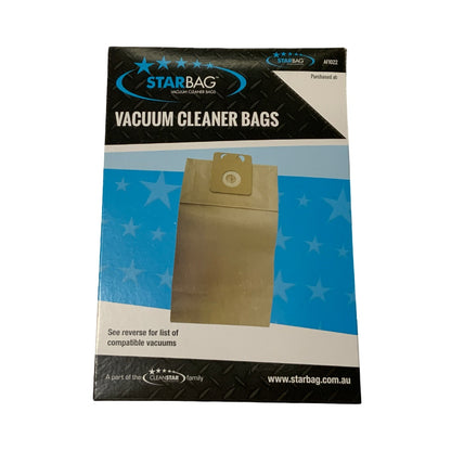 Packaging of StarBag vacuum cleaner bags with a blue and black design.