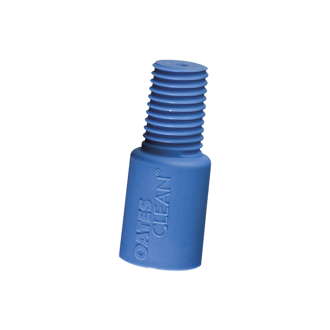 Blue cleaning adaptor with 'Oates Clean' branding on a white background