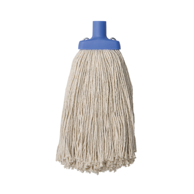 Oates mop head with blue handle on a white background