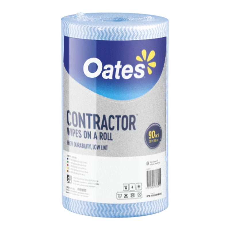 Oates Contractor wipes on a roll packaging on a white background