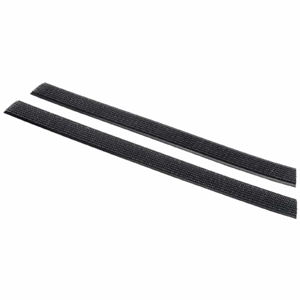 Close-up of a black velcro strip on a white background
