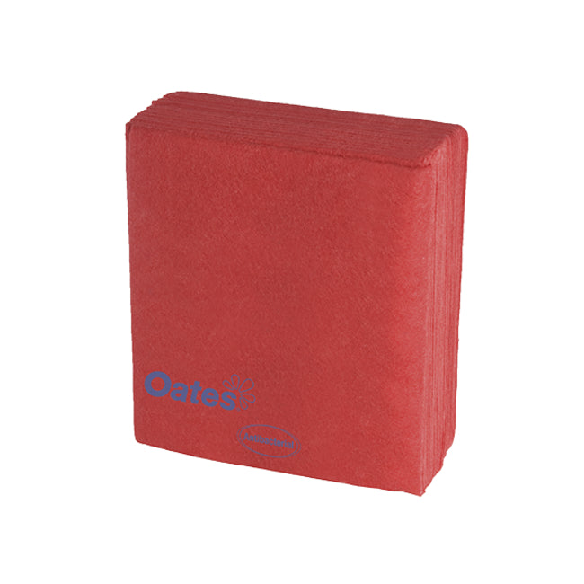 Red wipes with 'Oates' branding on a white background