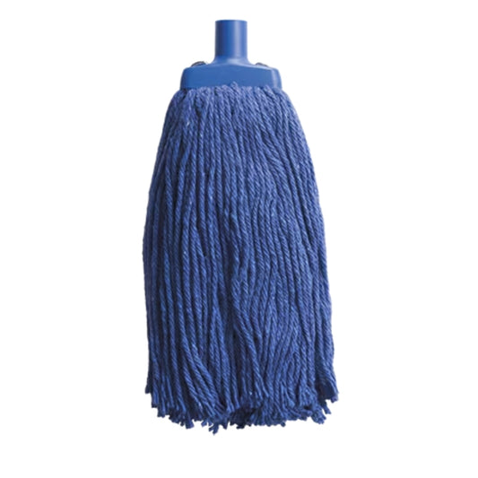 Blue mop head on a white background