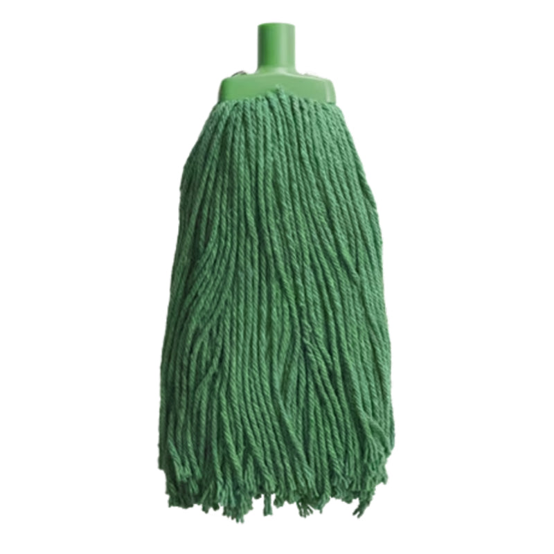 Green mop head on a white background