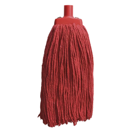Red mop head on a white background