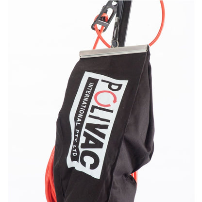 Black bag with a visible Polivac logo on a white background
