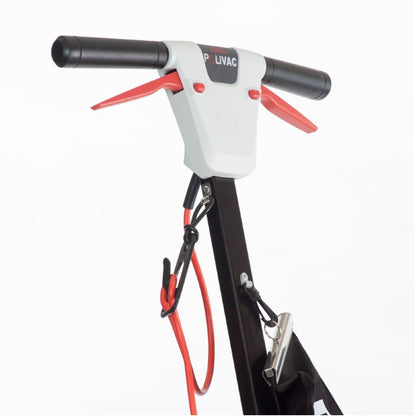 POLIVAC vacuum cleaner handle with black and red design on a white background