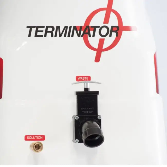 Polivac cleaning machine labeled 'Terminator' with a red logo on a white background