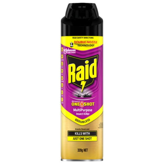 Raid insect killer can on a white background