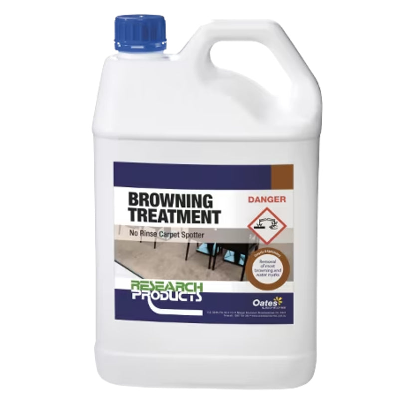 Browning treatment container with blue cap on a white background