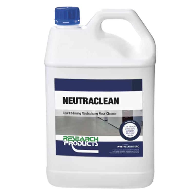 Neutraclean floor cleaner container with blue cap on a white background