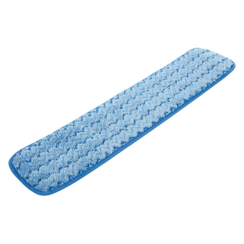 Blue microfiber dust mop pad on a white background