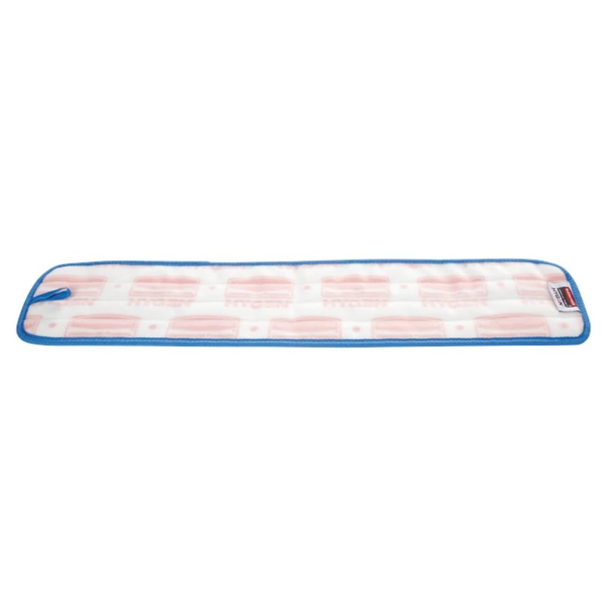 Rectangular cleaning pad with blue border on a white background
