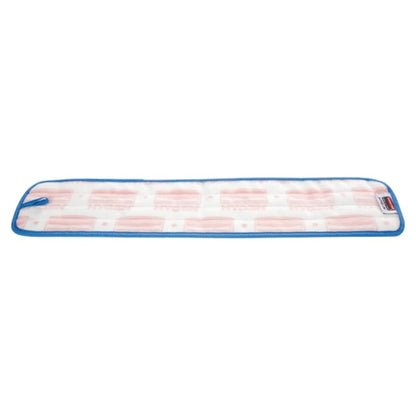 Rectangular cleaning pad with blue border on a white background