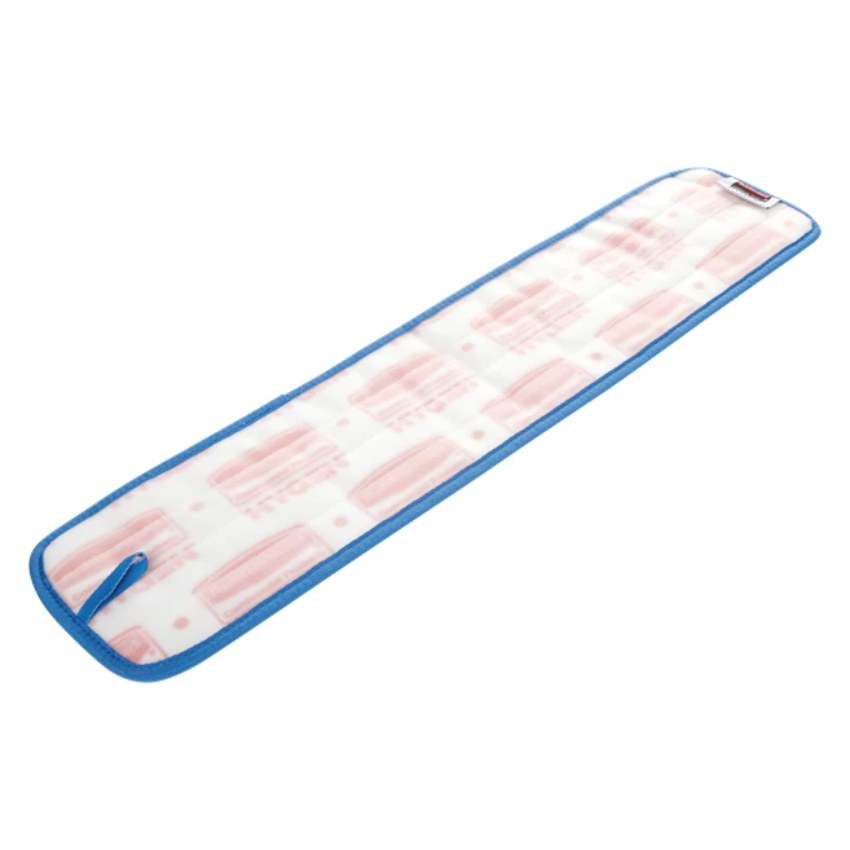 Long rectangular pad with orange and white pattern on a white background