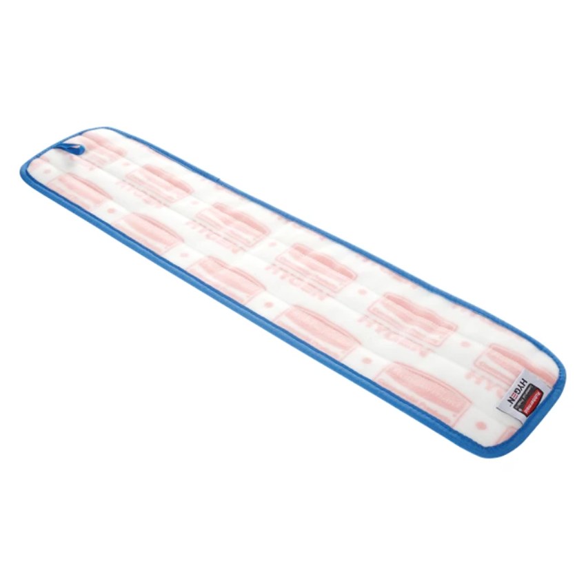 Rectangular cleaning pad with blue border on a white background