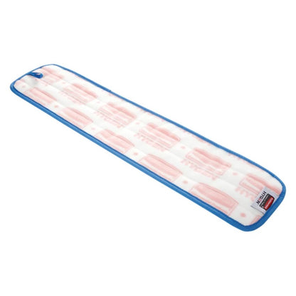 Rectangular cleaning pad with blue border on a white background