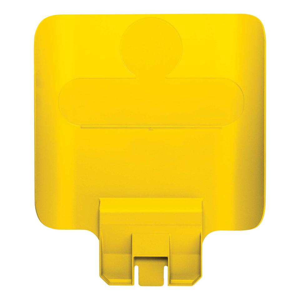 Yellow bin lid on a white background