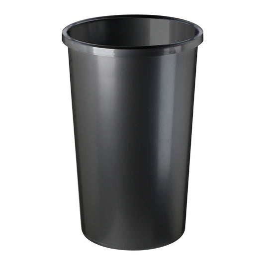 Black trash can on a white background