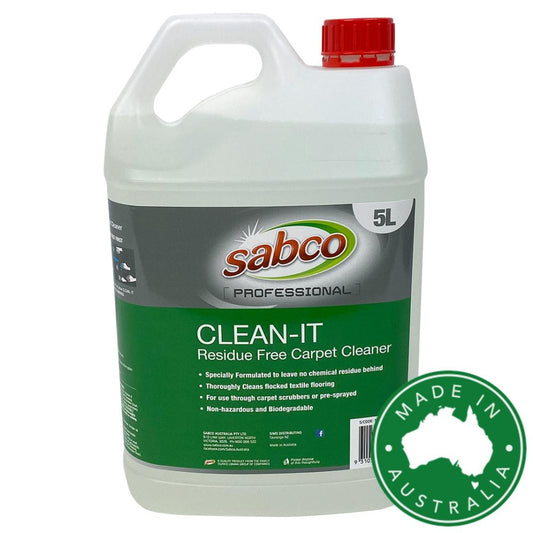 Sabco Professional Clean-It Residue Free Carpet Cleaner bottle on a white background
