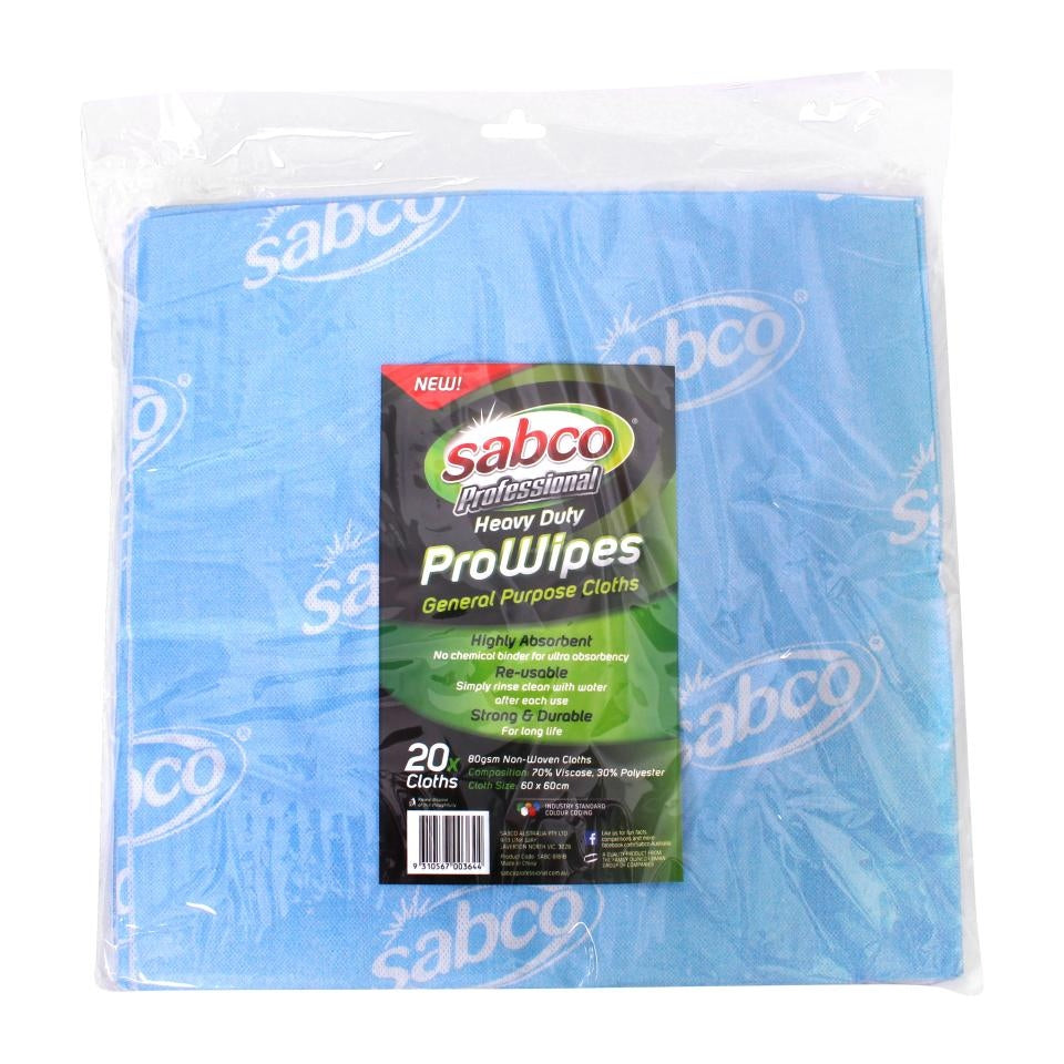 Packaged Sabco ProWipes on a white background