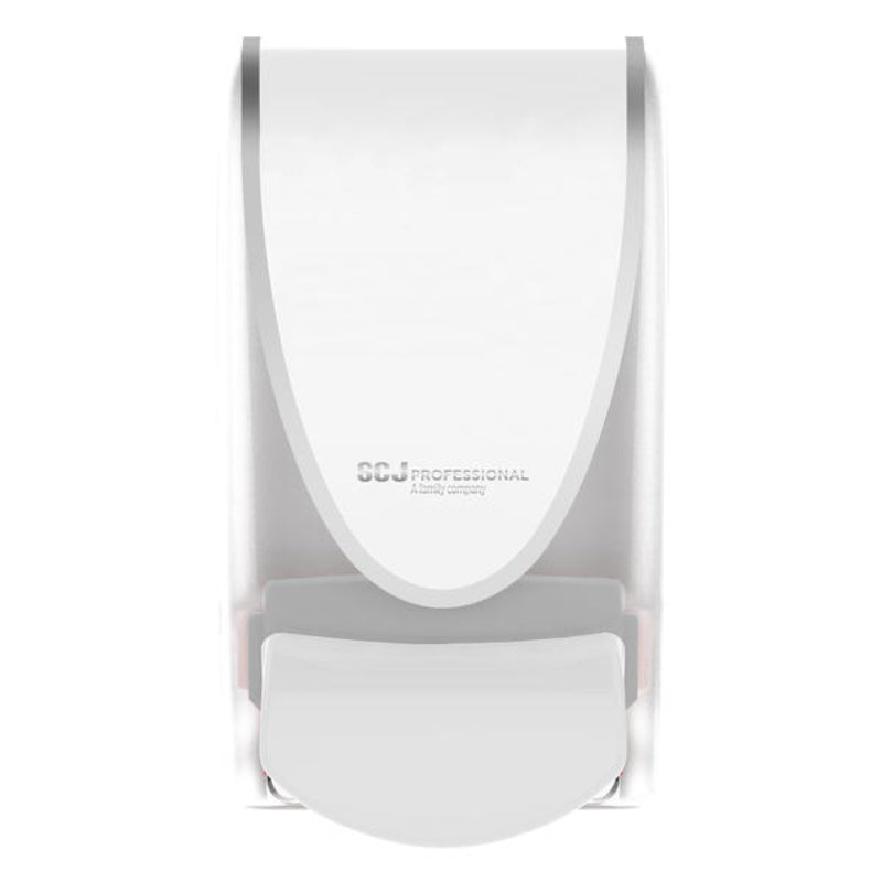 White soap dispenser with 'SCJ Professional' branding on a white background