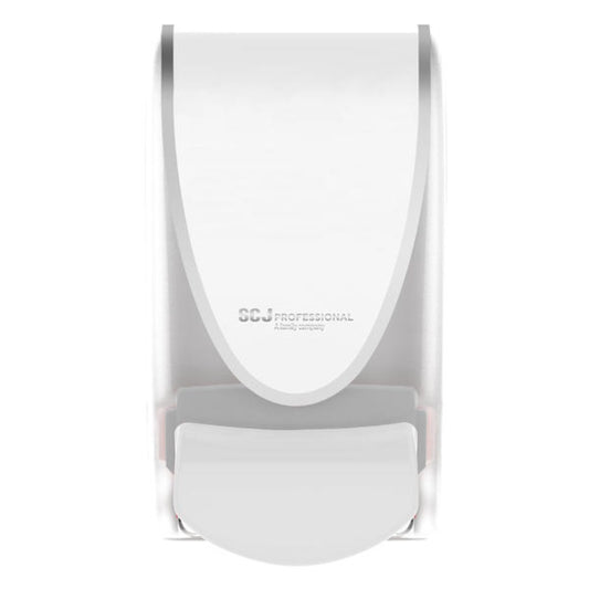 White soap dispenser with 'SCJ Professional' branding on a white background