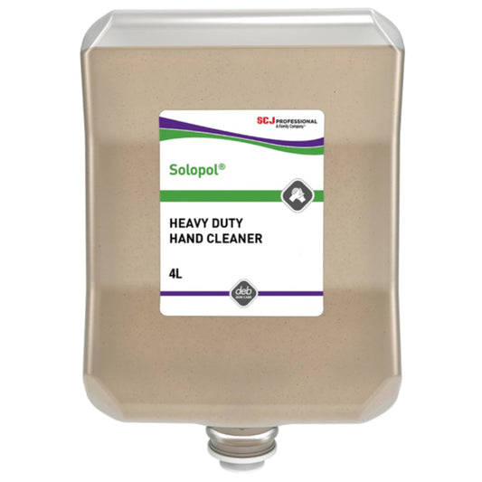 SC Johnson Solopol Orange Heavy-duty hand cleaner container with Solopol label on a white background